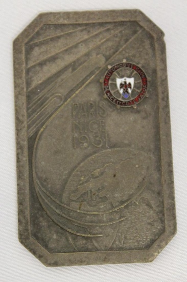 1931 French Automobile Club of Paris & Nice Race Medallion Rally Badge