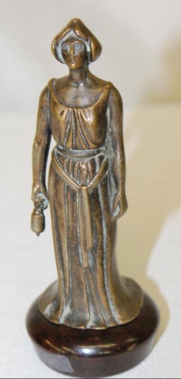 Bronze Standing Lady Radiator Mascot Hood Ornament