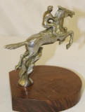 Leaping Racehorse w/ Jockey Radiator Mascot Hood Ornament by Desmo