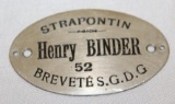 Henri Binder Coachbuilder Bodytag Emblem Badge