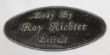 Roy Richter of Detroit Coachbuilder Bodytag Emblem Badge