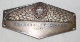 1930 French Concour de Elegance Race Medallion Rally Badge