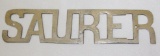 Saurer Motor Car Co Radiator Script Emblem