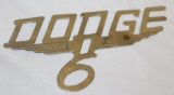 Dodge Motor Car Co 6 Radiator Script Emblem