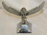 Winged Egyptian Goddess Kneeling Automobile Radiator Mascot Hood Ornament