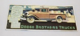 1929 Large Dodge Bros Trucks Advertising Ink Blotter