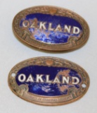 2 Oakland Pontiac Radiator Emblem Badge