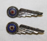 2 Packard Motor Car Co Warworker Work To Win Winged Pin Badge
