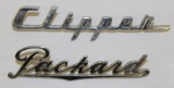2 Packard Motor Car Co Clipper Radiator Script Emblems