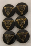 Group of 6 Early Packard Motor Car Co Advertising Button Covers