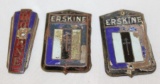 Group of 3 Erskine Rockne Studebaker Radiator Emblem Badges