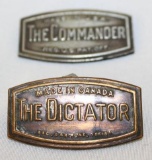 2 Studebaker Motor Car Co Commander Dictator Radiator Emblem Badges