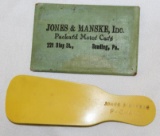 2 Packard Motor Car Co Advertising Giveaways Jones & Manske of Reading PA