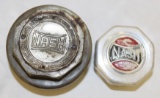 Group of 2 Nash Motor Car Co Automobile Threaded Hubcaps Hayes