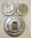 Group of 3 Hupmobile 8 Automobile Threaded Hubcaps