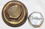 Group of 2 Chalmers Motor Car Co Automobile Threaded Hubcaps