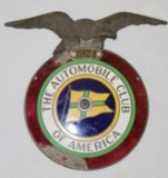 1924 Automobile Club of America Presentation Emblem Badge w/ Eagle