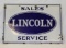 Lincoln Motor Car Co Sales and Service Porcelain Dealership Sign