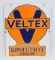 Veltex Fletcher Oil Co Super Ethel Gasoline SSP Porcelain Pump Plate Sign