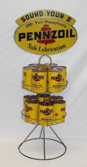 Pennzoil Sound Your Z 1 Quart Motor Oil Can Rack with DST Sign