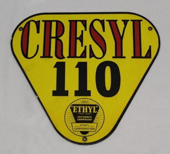 Cresyl 110 Ethel SSP Porcelain Pump Plate Sign
