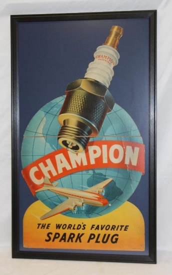 Champion Spark Plug Cardboard Advertising Display