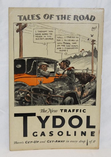 Tydol Gasoline "Tales of The Road" Cardboard Advertising Sign