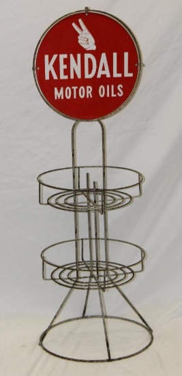 Kendall Motor Oil 1 Quart Oil Can Rack with DST Sign