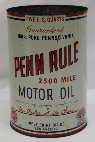Penn Rule 5 Quart Motor Oil Can of Los Angeles, CA