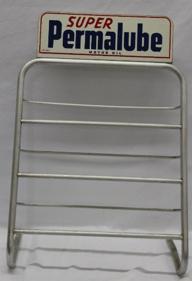 Standard Super Permalube 1 Quart Oil Can Rack with SST Sign