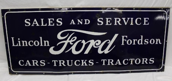 Ford Lincoln Fordson Sales and Service SSP Porcelain Dealership Sign