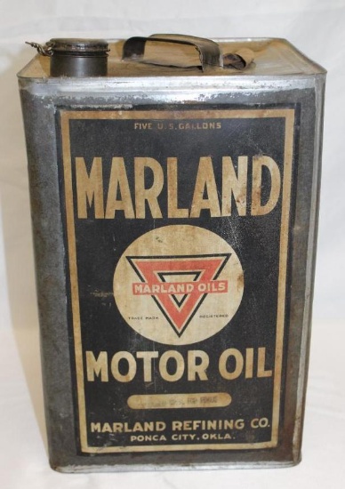 Marland Conoco 5 Gallon Motor Oil Can of Ponca City OK