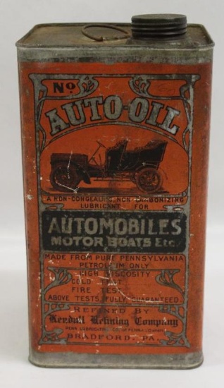 Kendall Refining Company Automobile and Motorboat 1 Gallon Oil Can