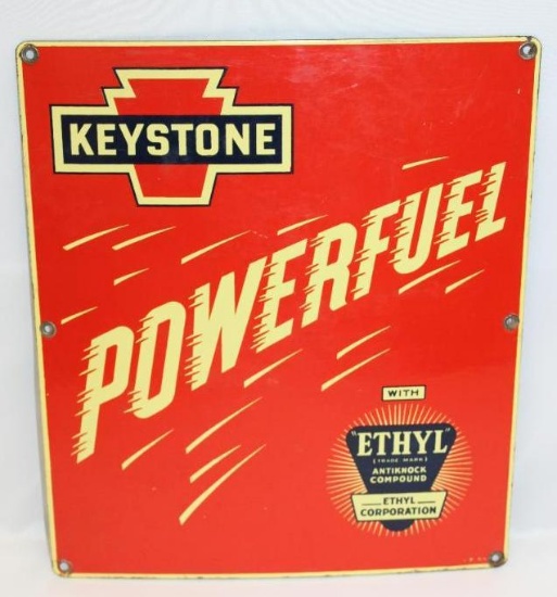 Keystone Powerfuel Ethel SSP Porcelain Pump Plate Sign