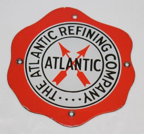 Atlantic Refining Company "Fried Egg" SSP Porcelain Pump Plate Sign