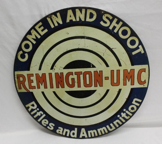 Remington-UMC "Come In And Shoot" DST Rifles and Ammunition Advertising Sign