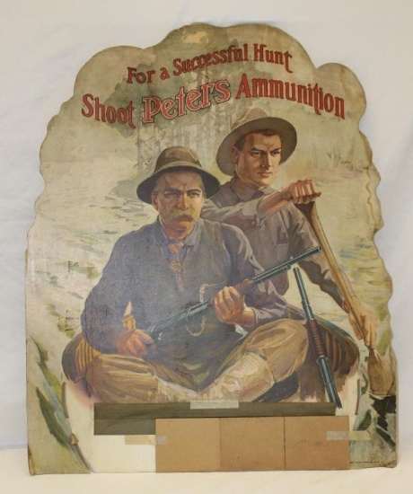 1916 Peters Ammunition Cardboard Countertop Advertising Display