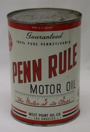 Penn Rule Westpoint Oil Co. 1 Quart Motor Oil Can of Los Angeles CA