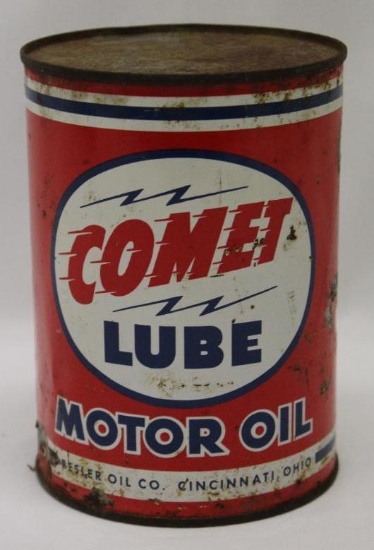 Tresler Comet 1 Quart Motor Oil Can of Cincinnati OH