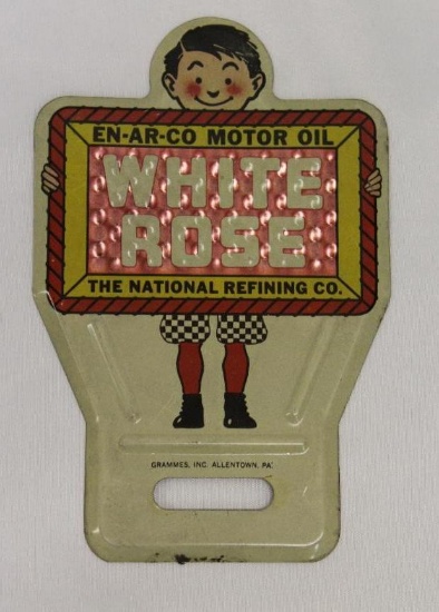 En-Ar-Co White Rose License Plate Topper Sign