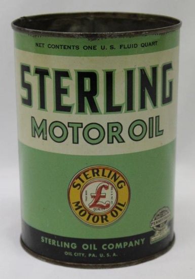 Sterling 1 Quart Motor Oil Can of Oil City PA