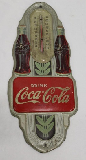 Drink Coca Cola Embossed Tin Thermometer Sign