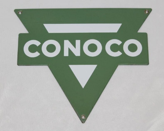 Conoco Green SSP Porcelain Pump Plate Sign