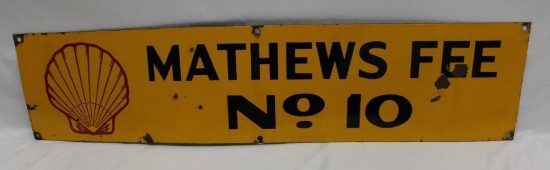 Shell Oil SSP Porcelain Pipeline Sign Mathews