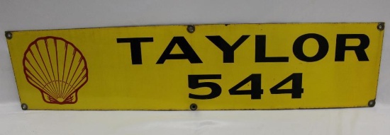 Shell Oil SSP Porcelain Pipeline Sign Taylor