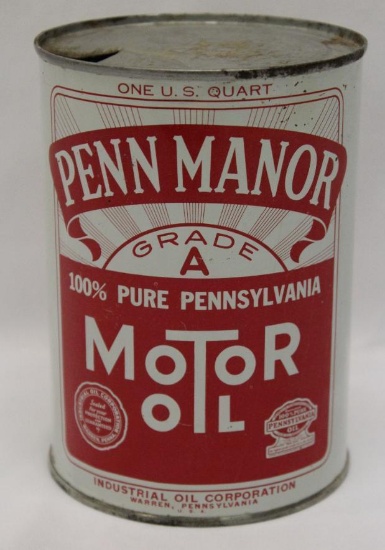 Penn Manor 1 Quart Motor Oil Can of Warren PA