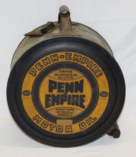 Penn-Empire 5 Gallon rocker Motor Oil Can of Oil City PA