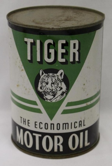 Tiger 1 Quart Motor Oil Can Lion Oil Co of AR