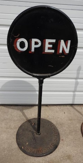 Republic Oil Company Curb Sign Base