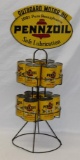 Pennzoil Outboard 1 Quart Motor Oil Can Rack with DST Sign